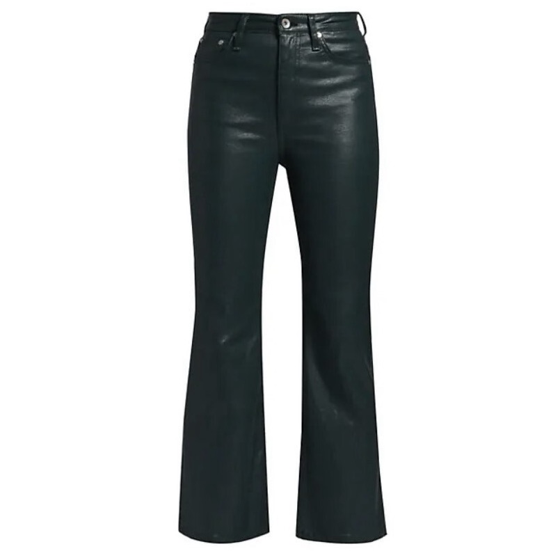 Rag & Bone Casey High Rise Ankle Flare Jeans In Coated Pine Grove Nwot